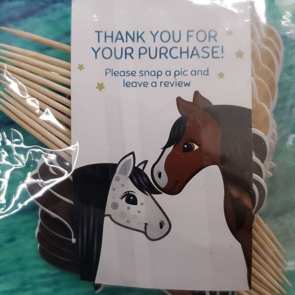 48 HORSE CUPCAKE DESSERT TOPPERS EQUESTRIAN PARTY THEME BROWN DECORATION NEW NWT - Picture 3 of 3